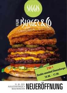 [Lokal München] 2 für 1 Double Smashed Vegan Cheeseburger - Neueröffnung Siggi's Vegan Burger & Co