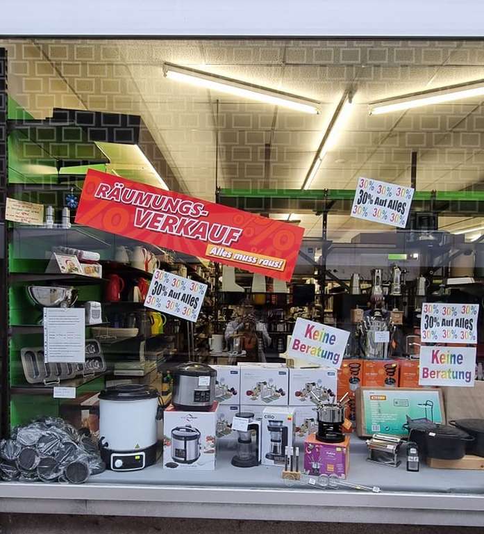 [Lokal Aachen] Traditionsgeschäft "Haus der Küche" schließt zum 31.03 - Räumungsverkauf - 30 % auf Alles