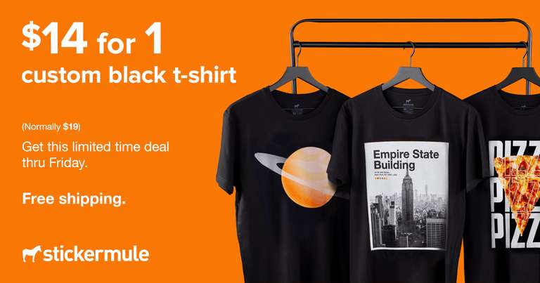 [Sticker Mule] T-Shirt mit individuellem Aufdruck für ~8,58€ inklusive Versand