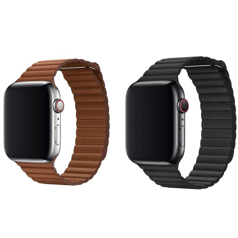 Apple Leather Loop Lederarmband für die Apple Watch | für Series 1-8/SE/Ultra - 42/44/45/49mm | in braun (Größe M) oder schwarz (Größe L)