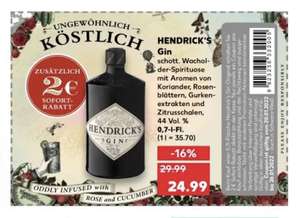 [Kaufland - Thüringen] Hendrick’s Gin 44% 0,7l - schottischer Dry Gin - mit 2,-€ Coupon im Prospekt