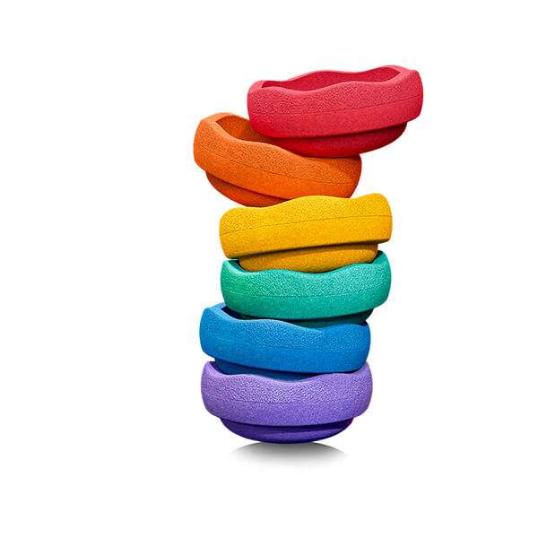Jaboo Stapelsteine basic rainbow (6 Stück)