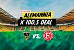 100,5 Das Hitradio Deal Alemannia Aachen vs. Fortuna Düsseldorf II - 45% Rabatt auf eine Sitzplatzkarte im O-Block 14 € + 1,49 € Servicegeb.