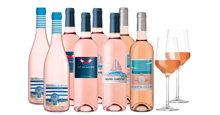 Weinpaket "La vie en rosé" - 4x2 Fl. und 2er Set Zwiesel Kristallglas Gläser Pure