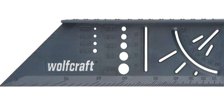 wolfcraft 3D-Gehrungswinkel 5208000 zum Anschläge für 45°- und 90°-Winkel einsetzbar als Streichmaß für parallele Linien, PRIME