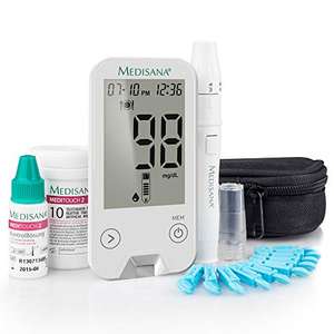 medisana MediTouch 2 Blutzuckermessgerät mg/dL, Starterset mit Teststreifen und Blutlanzetten, Blutzuckermesssystem (Amazon Prime)
