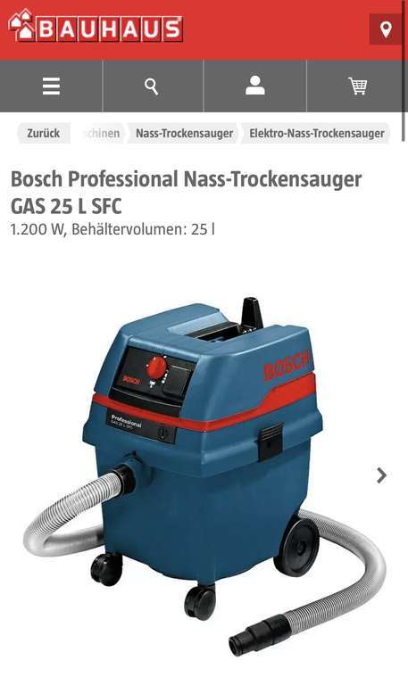 Bosch Professional Nass-Trockensauger GAS 25 L SFC