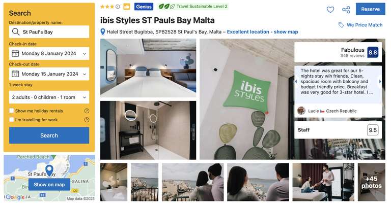 St.Pauls Bay Malta im 3* IBIS Styles Hotel (Jan, Feb, Mär) für nur 29€ pro Nacht (14,50€) - z.B 7 Nächte für 2 Pers. für 201€