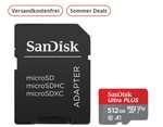 SANDISK Ultra PLUS microSDXC‐UHS‐I‐Karte, Micro-SDXC Speicherkarte, 512 GB, 160 MB/s, Versandkostenfreie