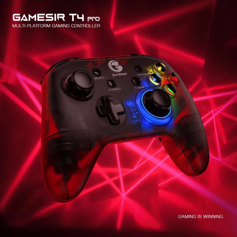 GameSir T4 Pro Controller (für Switch, PC, Android & iOS, 2.4GHz & Bluetooth, 6-Achsen-Gyro, Vibration, USB-C, inkl. Smartphone-Halterung)