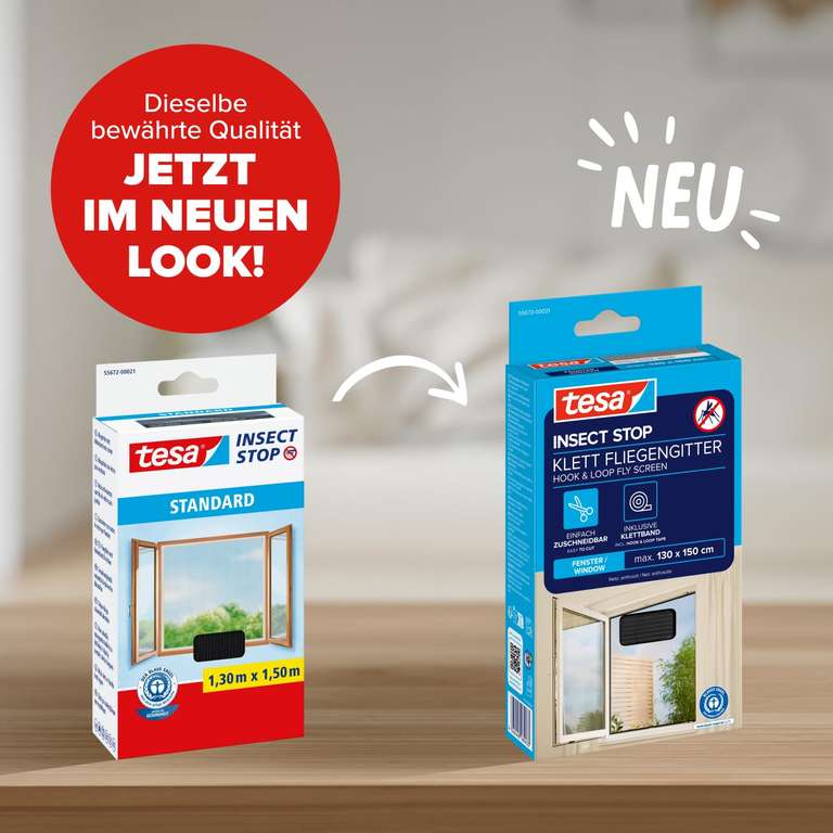 Cm Insect tesa Insect Stop Klett-Fliegengitter 130×150 cm – zuschneidbar, montage ...