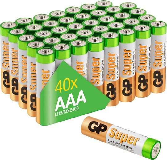 40er Pack AA und AAA (AAA Ausverkauft) Batterien GP Super Alkaline, LR6 (1,5 V, 40 St)