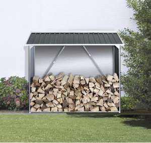 Brennholzunterstand Holz Regal Brennholz Lager Kaminholz Unterstand aus Metall 182 x 74 x 162,5 cm mit TPG 89,10€