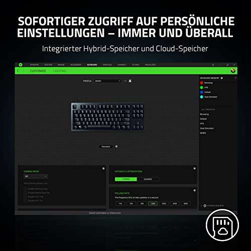 Razer Huntsman V2 Tenkeyless (Purple Switch) - Optische Gaming-Tastatur ohne Ziffernblock