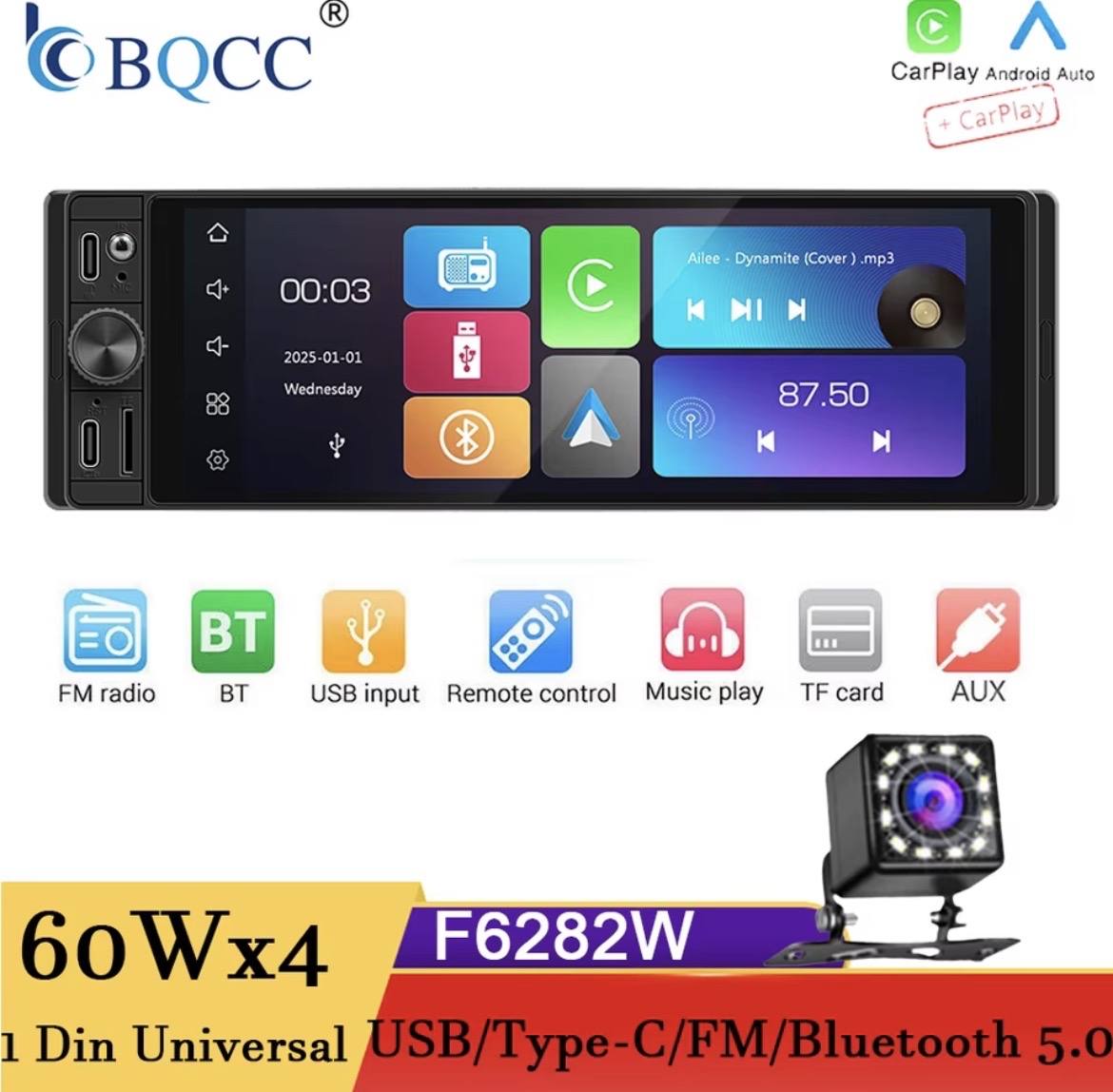 BQCC 6,28″ 1DIN Autoradio 31,81€ / BQCC 1DIN 4,1″ für 16,21€ | Alibaba Neukunden