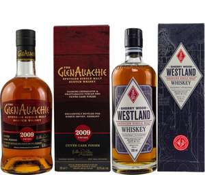 Whisky-Übersicht 157: z.B. GlenAllachie 2009 Cuvée Cask Finish für 64,90€, Westland Sherry Wood American Whiskey für 60,90€ inkl. Versand