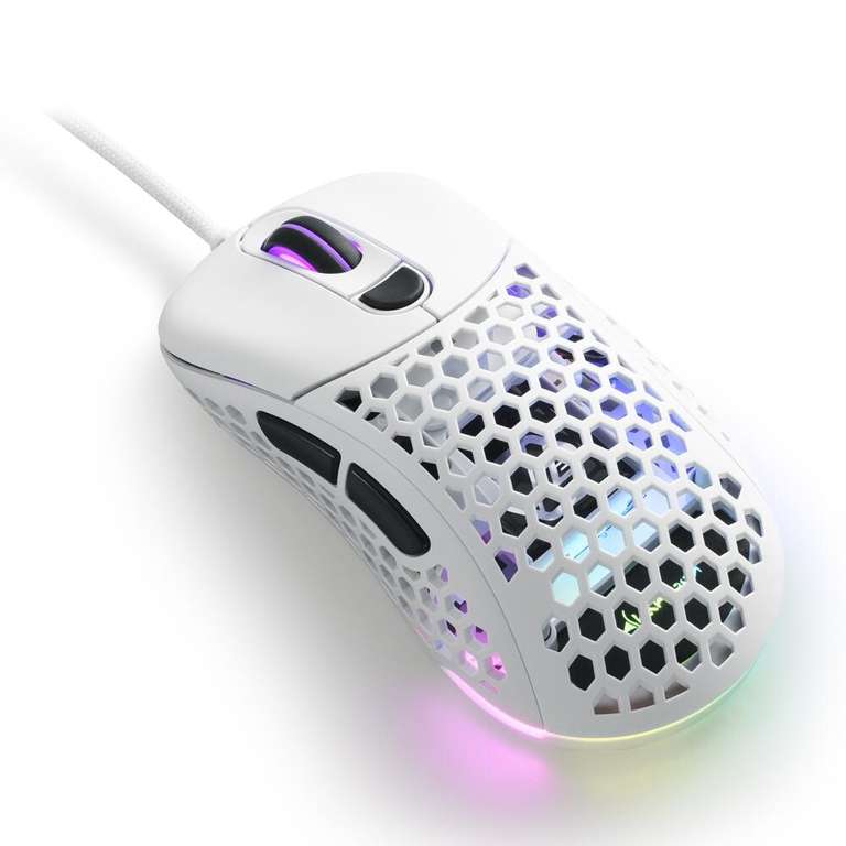 Sharkoon Light² 200 in Schwarz oder Weiß (optisch, RGB-Beleuchtung, extrem leicht und ergonomisch, 6 Tasten, 16000 dpi, kabelgebunden USB)