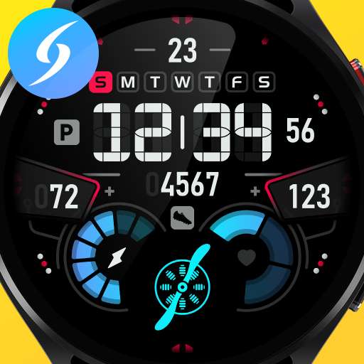 (Google Play Store) SH007 Watch Face, WearOS watch (WearOS Watchface, digital)
