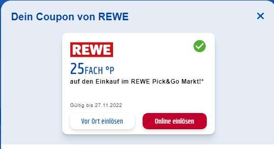 [Rewe/Payback/local - Berlin/Köln?] 25-fach Paybackpunkte auf Rewe Pick&Go