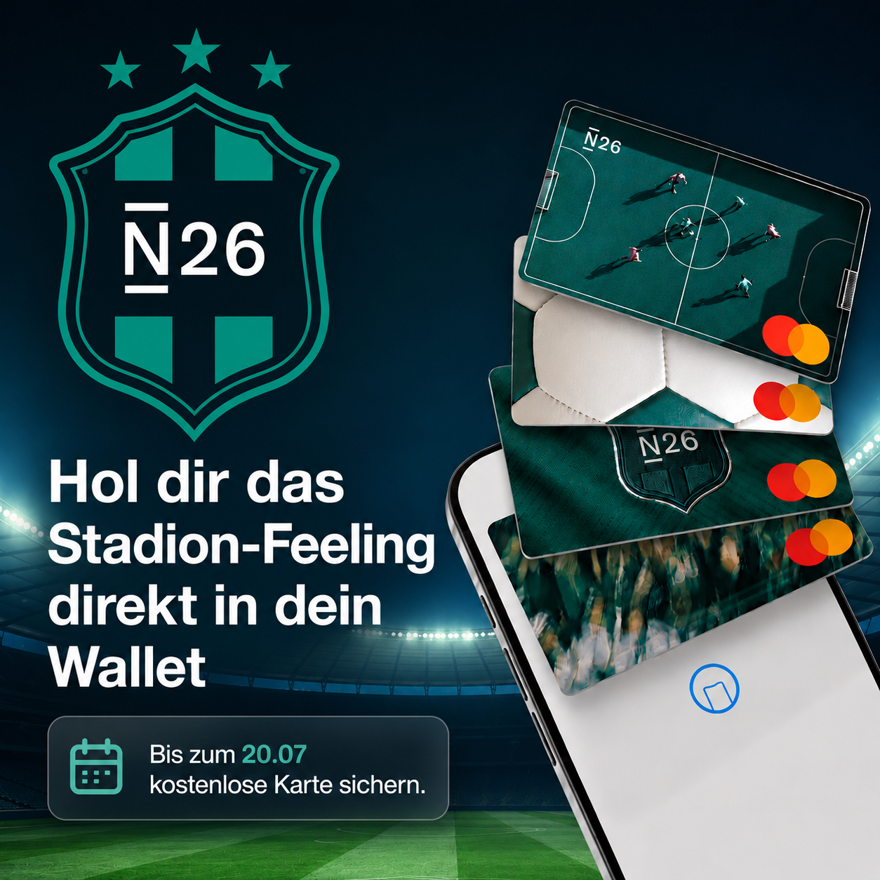 [N26] bis zu 6 kostenlose virtuelle Mastercard im WM Design