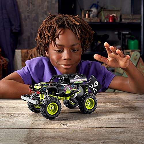 LEGO Technic Monster Jam Grave Digger Truck - Gelände-Buggy 2-in-1 Set, Spielzeugauto mit Rückziehmotor (Abholstation oder Prime)