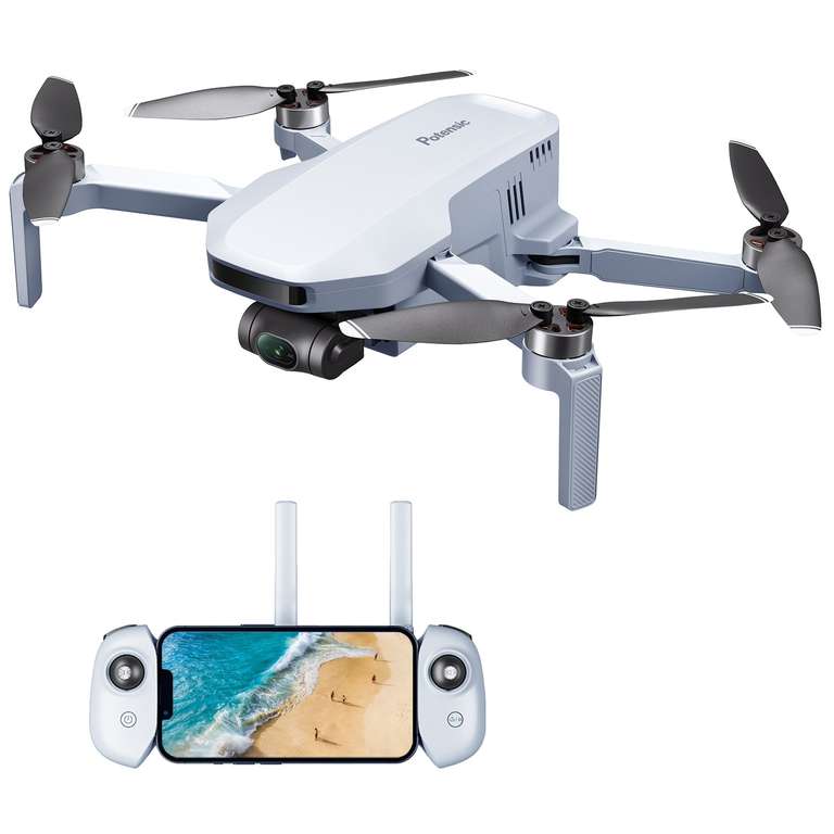 NEUE Potensic ATOM 4K GPS Drohne mit 3-Achsen-Gimbal, C0; Waypoints Folgen/QuickShots/RTH, 32 Min. Flugzeit, 249g, für 280€; Fly more 357€