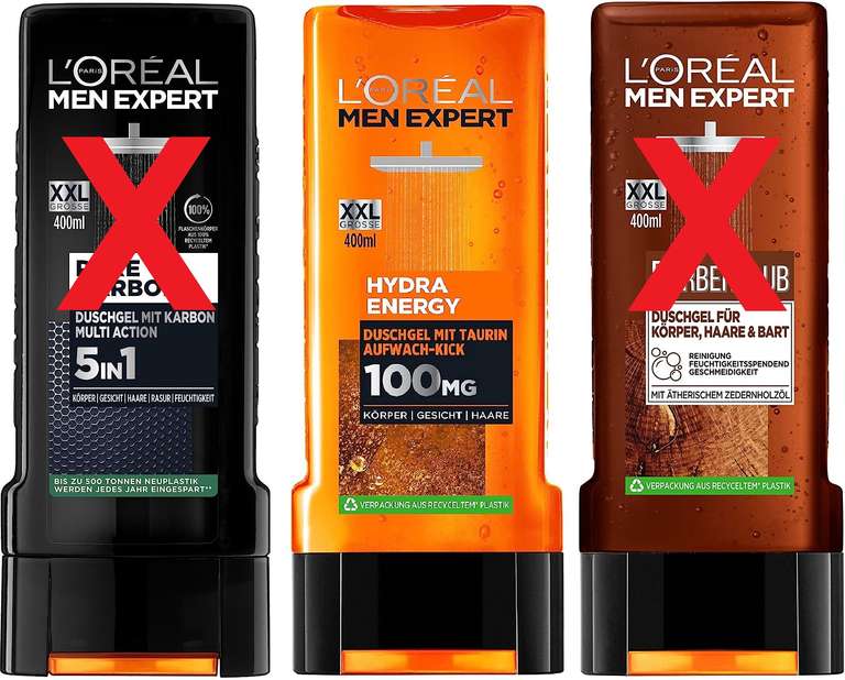 L'Oréal Paris Men Expert Duschgele | 400ml | "Hydra Energy Taurin", "Pure Carbon" oder "Barber Club" [Prime Spar-Abo]