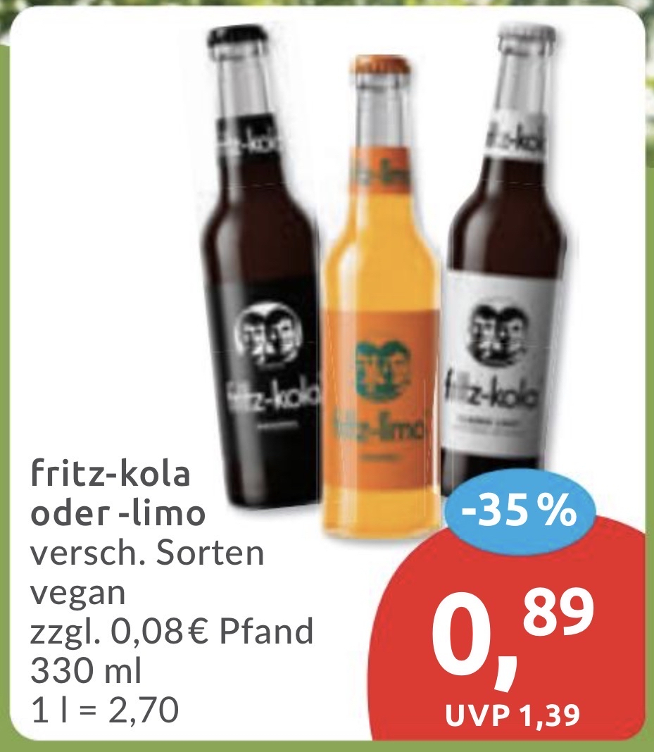 [Lokal Hamburg+Umgebung] fritz-kola, fritz-limo und fritz-spritz bei Budni