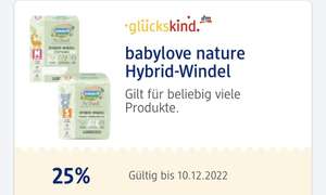 Dm, Babylove nature Hybrid Windeln, -25%, personalisiert mit Glückskind