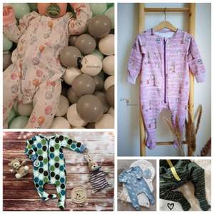 [GRATIS Schnittmuster] Makerist kostenloses E-Book für einen Kinder Baby Schlafanzug mit Füßen Gr. 50-92