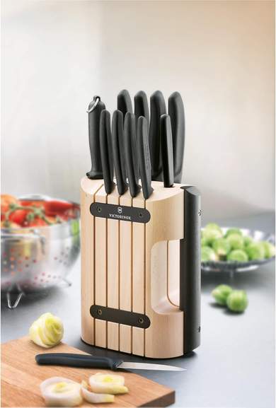 Victorinox Swiss Classic Messerblock 11-teilig + Block, Buchenholz