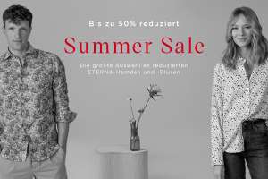 ETERNA Summer Sale Special: - 30 % EXTRA ab 2 SALE-Artikel u.a. auf Performance Shirts, Kurzarmhemden o. Blusen, z.B. 2x ETERNA Blusenshirt