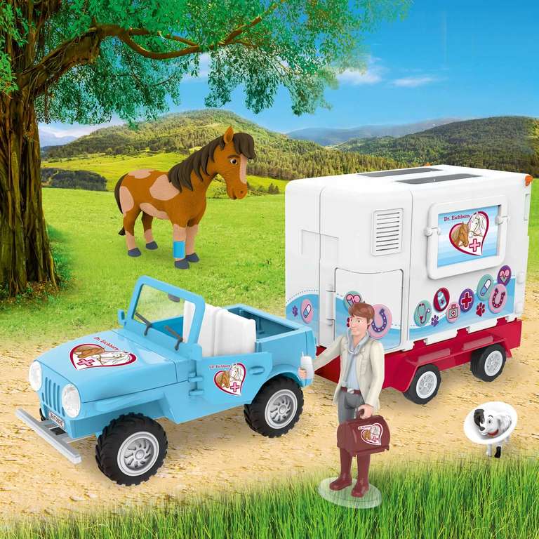 CRAZE Bibi und Tina Spielset Mobile Tierarzt Station Dr. Eichhorn 20€/ Sweety Toys 1883 Plüsch Pferd Fohlen liegend 90 cm 17,99€ (Prime/Rofu