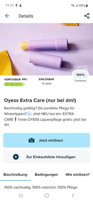 [Marktguru + dm] GZG - Oyess Extra Care Pflegestift