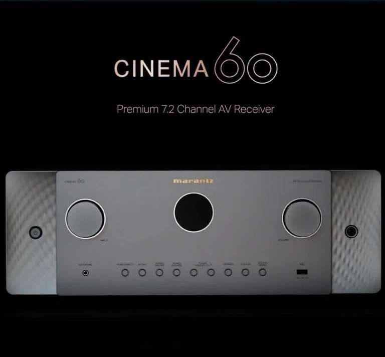 MARANTZ CINEMA 60 AV-Receiver | 7.2-Kanal, FM Tuner + RDS, Dolby Atmos, DTS:X, 8K Ultra HD, HEOS Built-in | schwarz & silber [Stassen HiFi]