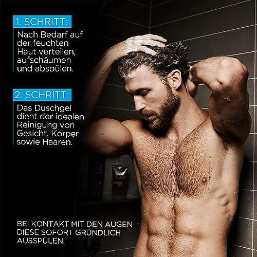 4 x L'Oréal Men Expert Duschgel für Männer, für Körper, Haar und Gesicht, Hydra Power, 250 ml (1,43€ pro) [Prime Spar-Abo]
