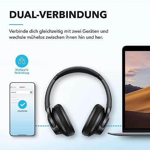 Soundcore Q20i kabelloser Bluetooth Over-Ear-Kopfhörer mit Hybrid ANC, 40h Spielzeit im ANC-Modus, Hi-Res Audio, Personalisierung per App