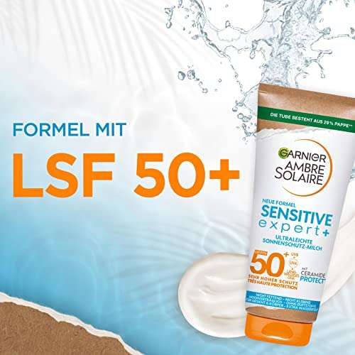[PRIME/Sparabo] Ambre Solaire Sensitive expert+ Sonnenschutz-Milch LSF 50+, 175 ml (für 4,52€ bei 5 Abos!)