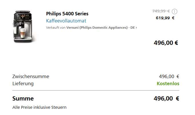 Philips LatteGo 5400 Series EP5447/90 mit Corporate Benefits