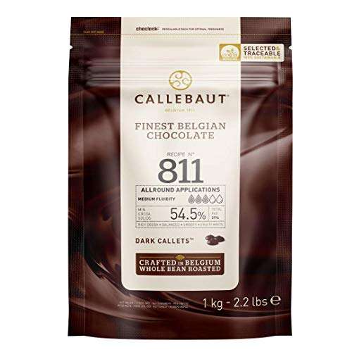 [Prime] CALLEBAUT Receipe No. 811 - Kuvertüre Callets, Zartbitterschokolade, 54,5% Kakao, 1x 1000 G