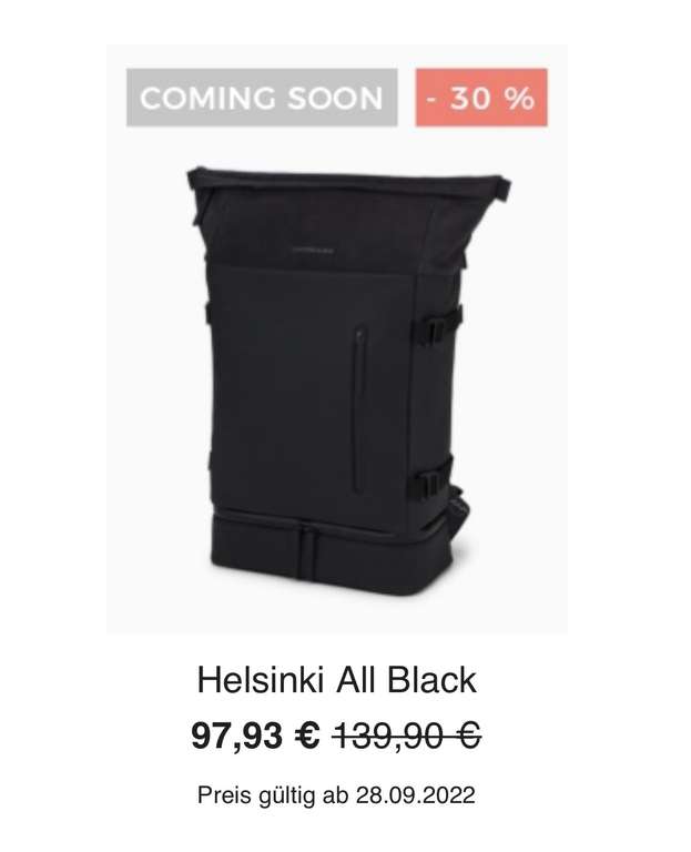 Kapten & Son Helsinki All Black Rucksack (26 Liter, 19“ Laptopfach)