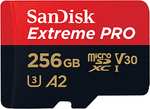SanDisk 256 GB Extreme PRO microSDXC-Karte + SD-Adapter + RescuePRO Deluxe