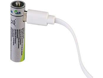 Wiederaufladbare Batterien Typ AAA, 600mWh, schnellladen per USB, 1,5V oder AA 1950mWh (21,98)