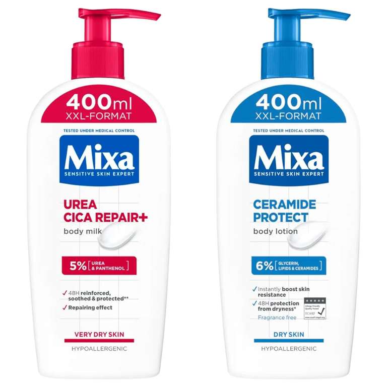 Mixa Hautstärkende Creme für sehr trockene und beanspruchte Haut, Ceramide Protect oder Urea Cica Repair+, 1x 400ml (Prime Spar-Abo)