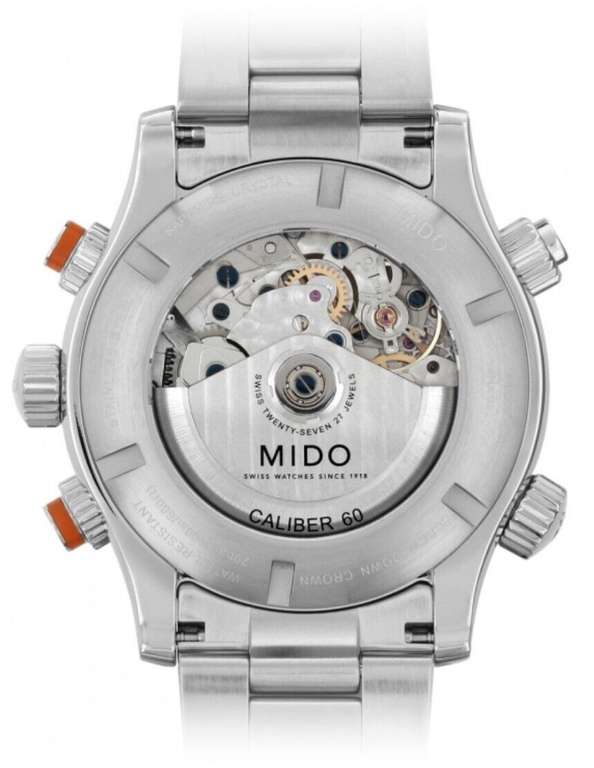 Mido Multifort Automatikuhr (44m, Saphirglas, Kaliber 60, 60h Gangreserve, Chronograph, Datum, Edelstahl, 20ATM)