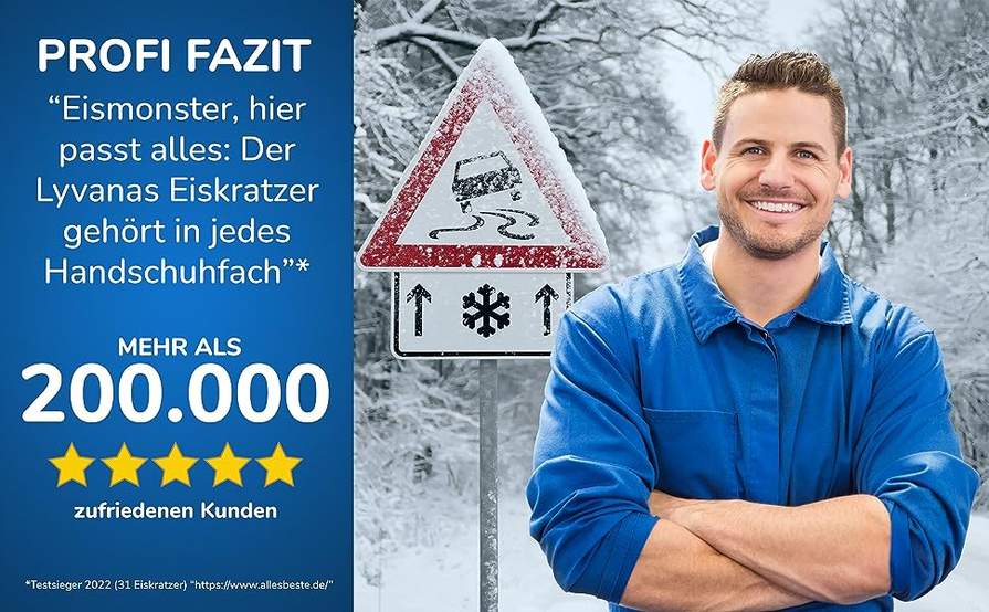 Eiskratzer / Scheibenkratzer Auto, Testsieger - (Testnote 1,2) - sehr  stabiler Kratzer / Auto Zubehör - Made in Germany - prime