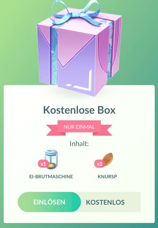 Pokémon Go Gratisbox