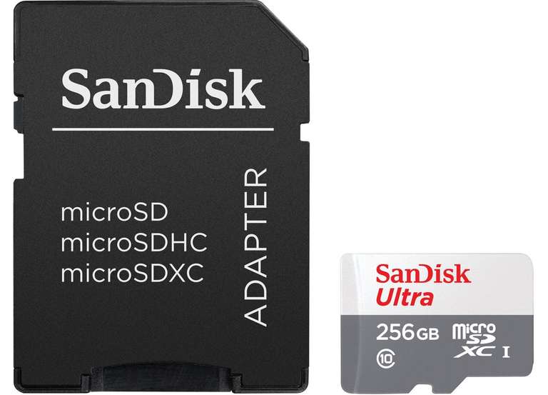 SANDISK Ultra UHS-I mit Adapter für Tablets, Micro-SDXC Speicherkarte, 256 GB, 120 MB/s - Saturn / Media Markt (Abholung/Lieferung)