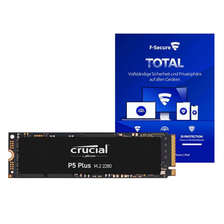 Crucial P5 Plus M.2 PCIe SSD 2TB inkl. F-Secure Total [188,98€/notebooksbilliger.de]