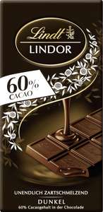 Lindt Schokolade LINDOR 60% Kakao Tafel | Edelbitter-Schokolade mit einer unendlich zartschmelzenden Füllung | 100g (Prime)